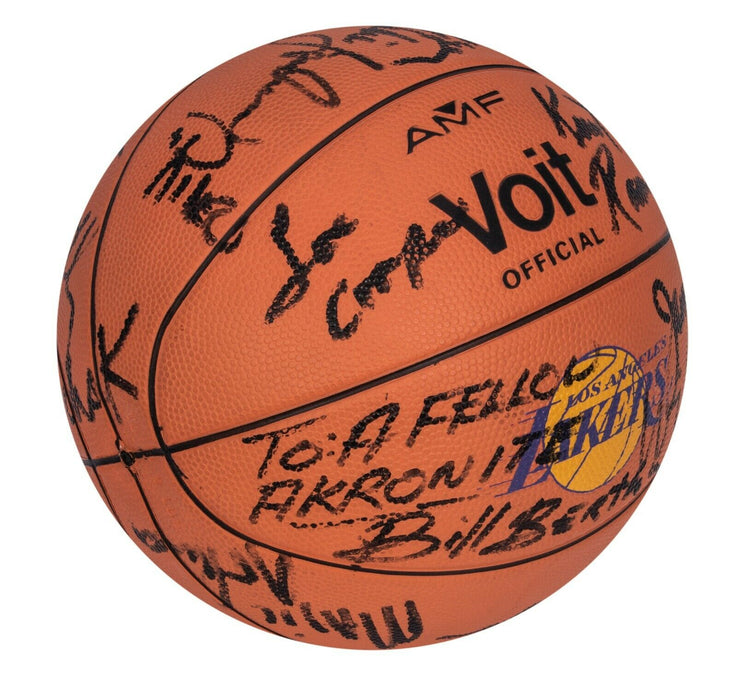 1982 Los Angeles Lakers Team Signed Basketball Magic Johnson Kareem Jabbar JSA