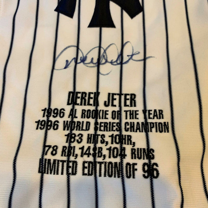 Rare Derek Jeter Rookie Signed New York Yankees 1996 World Series Jersey Steiner