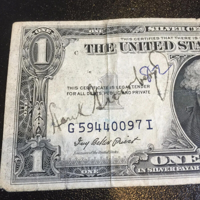 Rare 1935 Hank Greenberg Early Career Signed $1 One Dollar Bill Beckett BAS COA