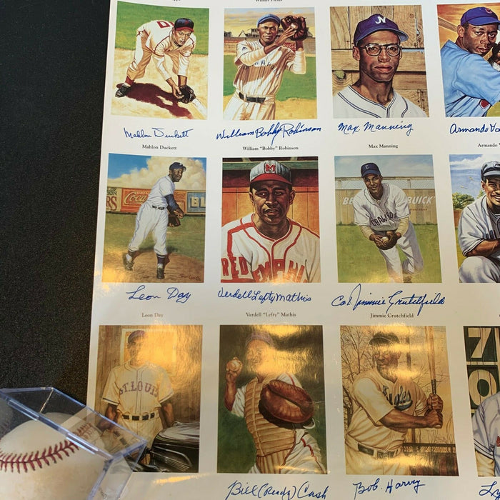 Rare Ron Lewis Negro League Complete Set Uncut Sheet 24 Signatures JSA COA