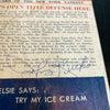 Johnny Kucks Signed Autographed 1950's New York Yankees Scorecard