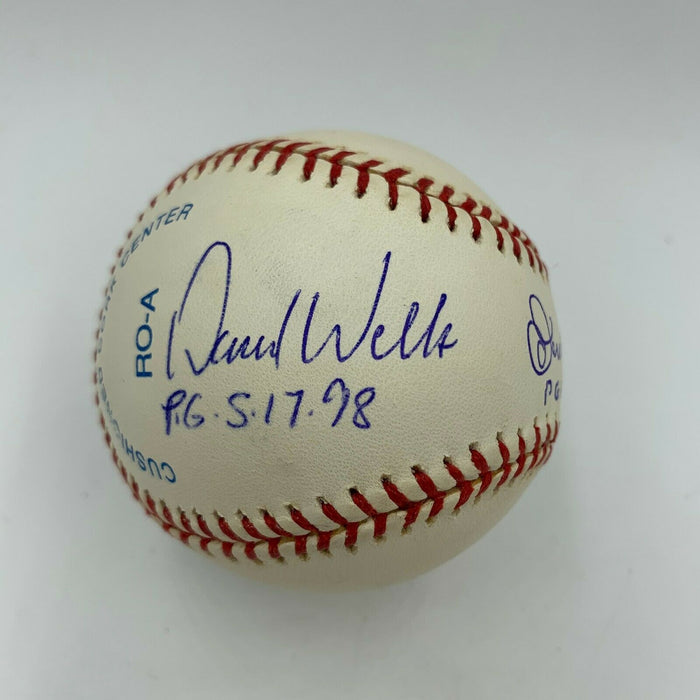 Don Larsen David Wells Dave Cone Yankees Perfect Game Signed Baseball JSA COA