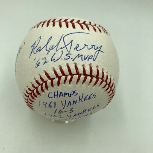 Ralph Terry Signed Heavily Inscribed Career STAT Major League Baseball JSA COA