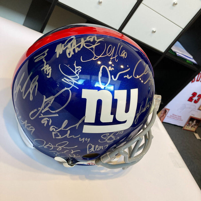 2007 New York Giants Super Bowl Champs Team Signed Full Size Helmet JSA COA