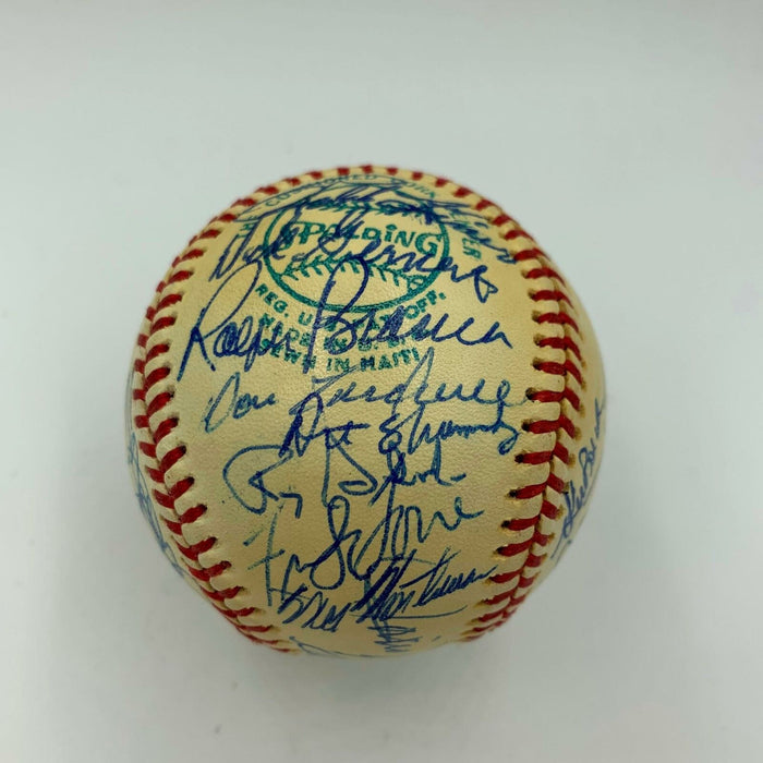 Stunning 1976 NY Writers Dinner Signed Baseball Willie Mays & Hank Aaron JSA COA