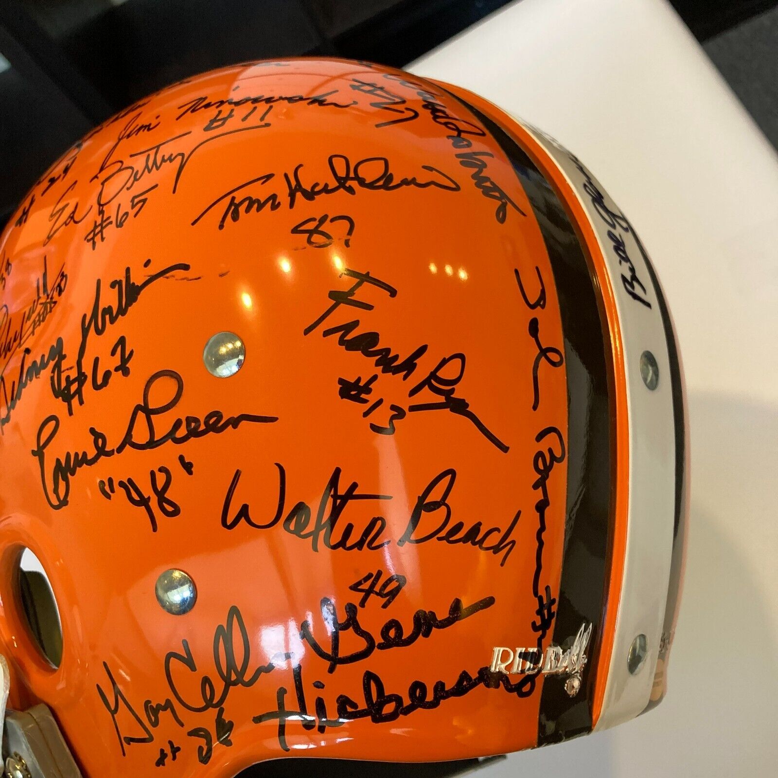 1964 Cleveland Browns Super Bowl Champs Team Signed Helmet Jim