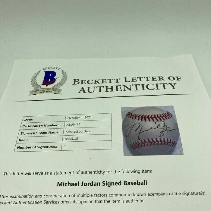 Michael Jordan Signed 1990's American League Baseball With Beckett COA RARE