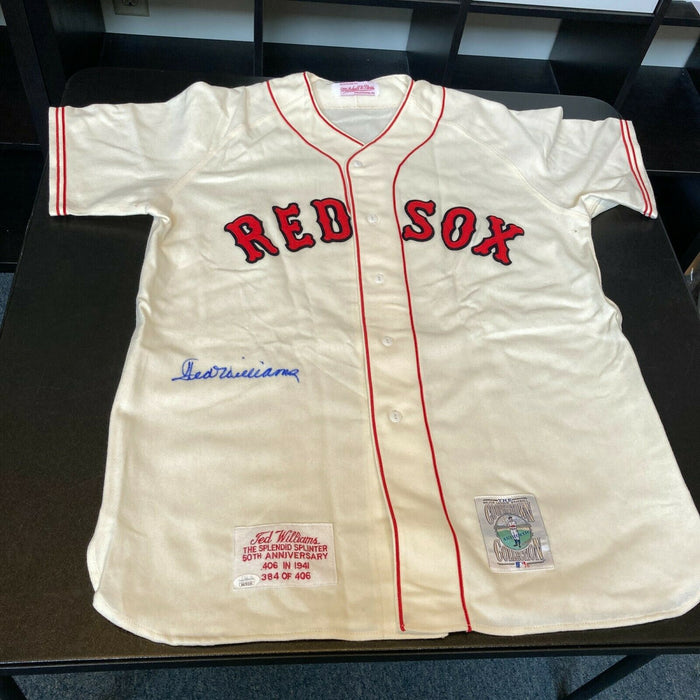 Beautiful Ted Williams Signed 1941 Boston Red Sox Game Model Jersey With JSA COA