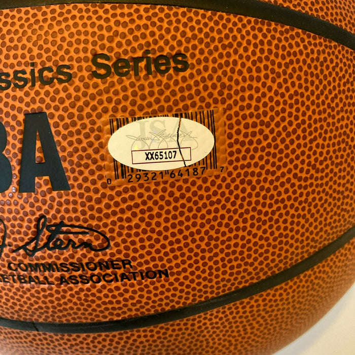 Julius Erving Clyde Drexler John Havlicek NBA HOF Legends Signed Basketball JSA