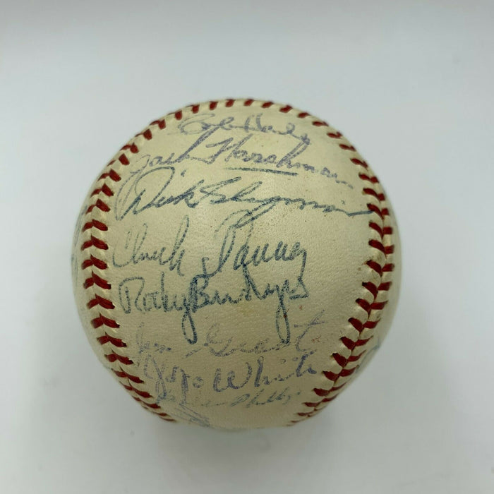 1958 Cleveland Indians Team Signed American League Baseball With Joe Gordon