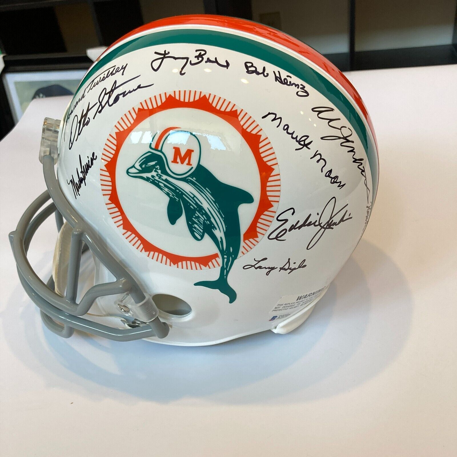 1972 Miami Dolphins Super Bowl Champs Team Signed Football Beckett COA