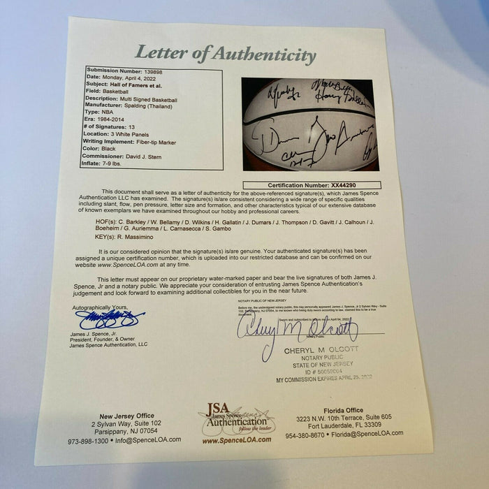 Charles Barkley Hall Of Fame Legends Multi Signed Basketball 13 Sigs JSA