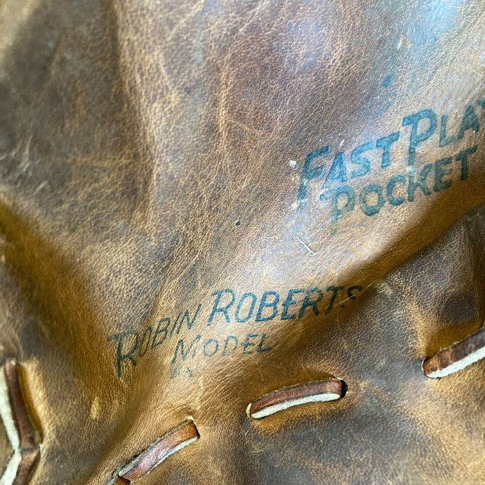 Robin Roberts Signed 1950's Game Model Baseball Glove With JSA COA