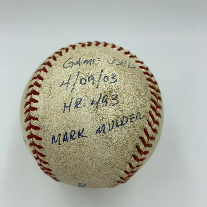 Rafael Palmeiro 493 Home Run 4-9-2003 Signed Inscribed Game Used Baseball COA