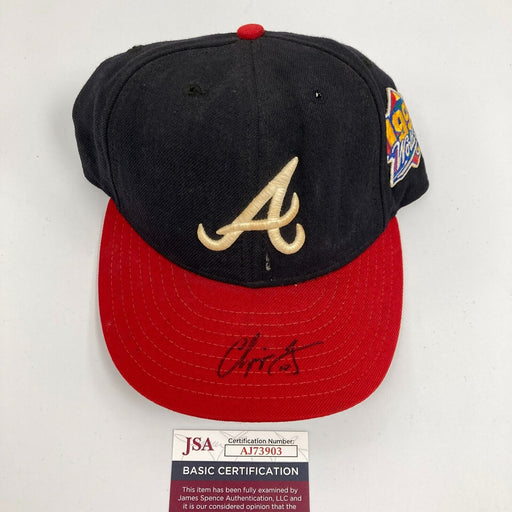 Chipper Jones Signed Authentic Atlanta Braves 1999 World Series Game Hat JSA COA