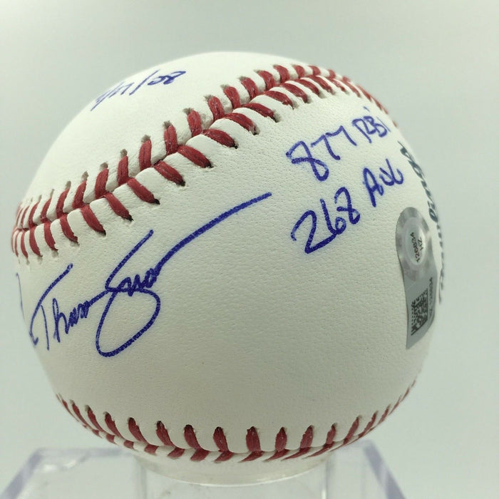 J.T Snow Signed Heavily Inscribed Stat Baseball MLB AUTHENTICATED