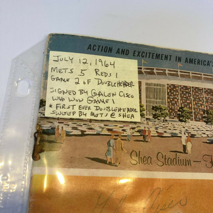 1964 New York Mets Signed Vintage Program With Original Ticket