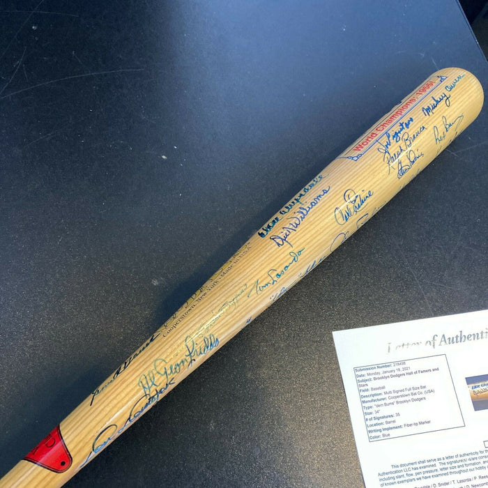 Brooklyn Dodgers Legends Signed Bat Duke Snider Pee Wee Reese Don Drysdale JSA