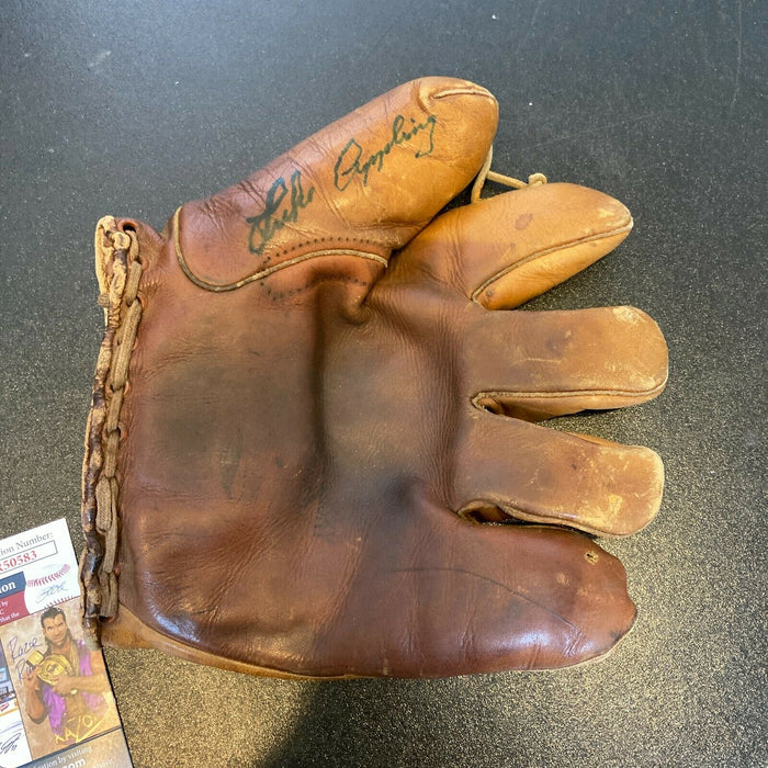 Luke Appling Signed 1940's Game Model Baseball Glove JSA COA