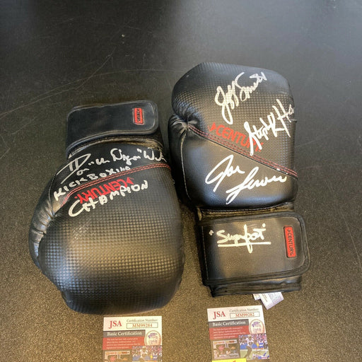 Don Wilson Joe Lewis Jeff Smith Bill Wallace Hayes Signed Boxing Gloves (2) JSA