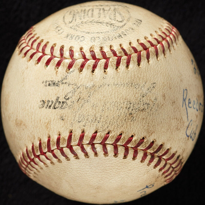 Ron Santo 1964 28th Home Run Game Used Baseball Record for 3rd Baseman