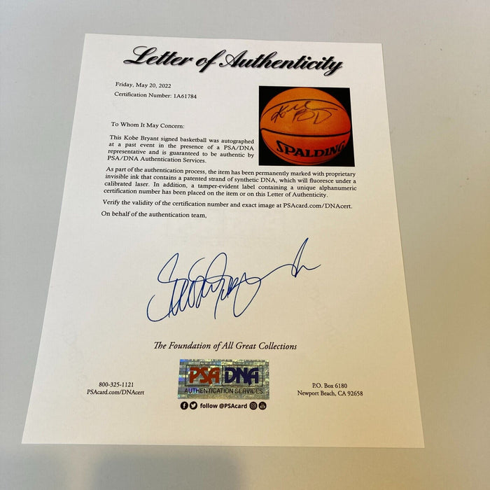 Rare Kobe Bryant Signed Spalding Official NBA Game Basketball PSA DNA COA