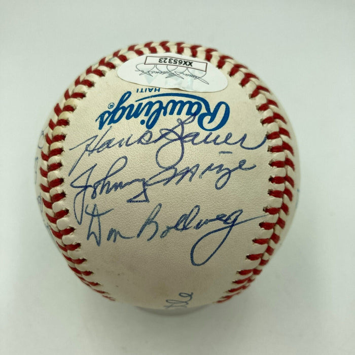 1953 New York Yankees World Series Champs Team Signed Baseball Mickey Mantle JSA