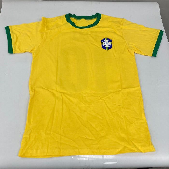 Pele Signed Autographed Brazil Soccer Jersey With Beckett COA