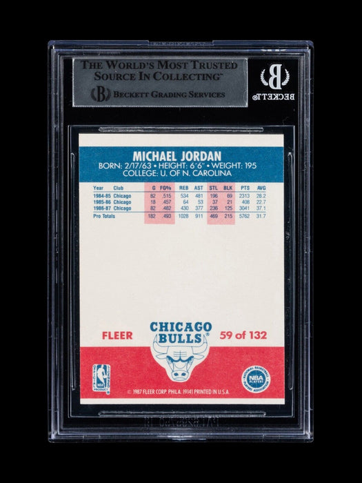 1987-88 Fleer Michael Jordan #59 Early Career Signed Basketball Card Auto BGS
