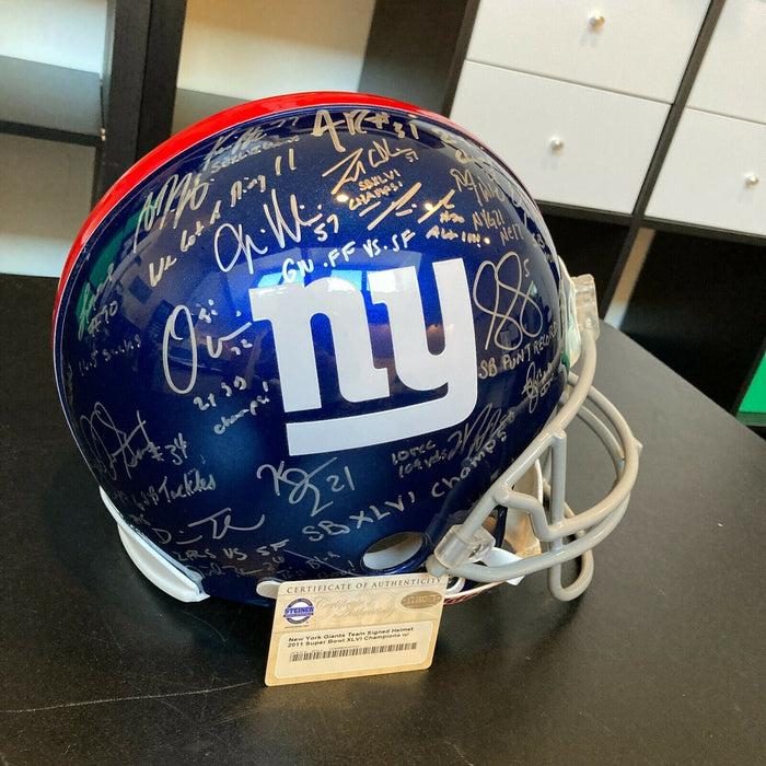 Stunning 2011 New York Giants Super Bowl Champs Team Signed Helmet Steiner COA