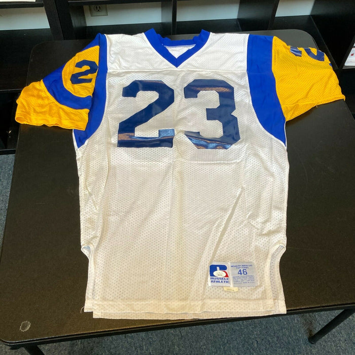 Michael Stewart Signed 1987 Rookie Game Used Los Angeles Rams Jersey JSA COA