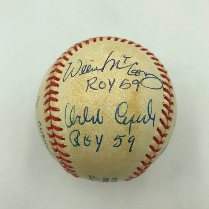 Rare Willie Mays Rookie Of The Year Winners Multi Signed Baseball With JSA COA