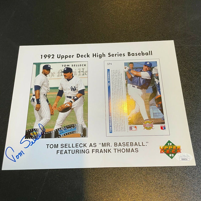 Tom Selleck Mr. Baseball Signed 8.5x11 Upper Deck Promo Page JSA COA