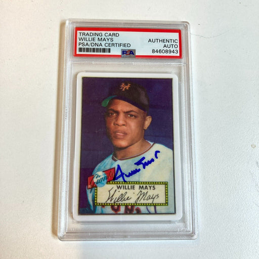 1952 Topps Willie Mays Signed Autographed Porcelain RP RC Baseball Card PSA DNA