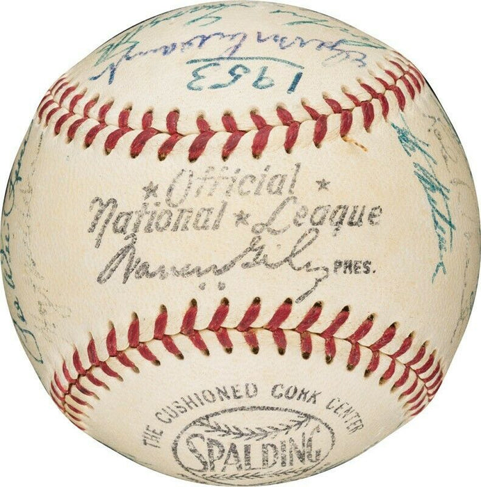 Jackie Robinson Roy Campanella 1953 All Star Game Team Signed Baseball PSA DNA