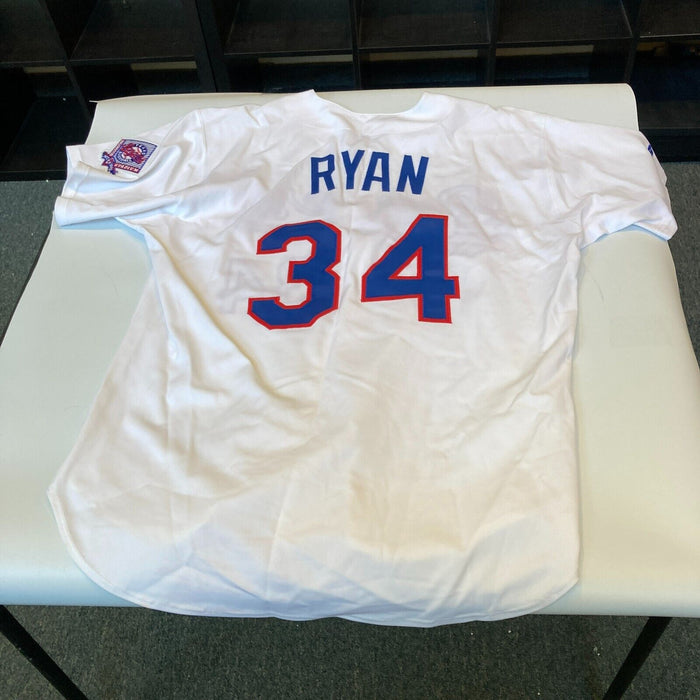 Nolan Ryan Signed Heavily Inscribed Texas Rangers Game Model STAT Jersey JSA COA