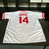 Pete Rose Hit King #4256 Signed Inscribed Cincinnati Reds STAT Jersey JSA COA
