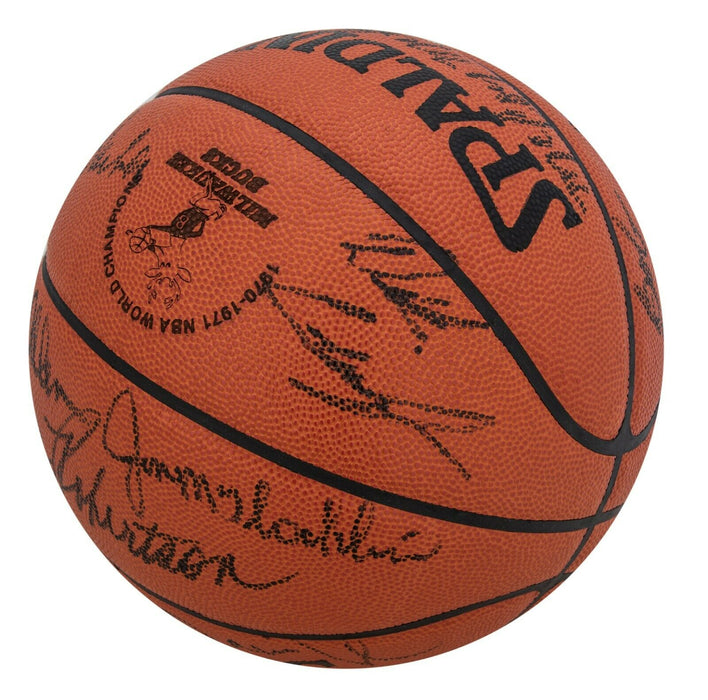 1970-71 Milwaukee Bucks NBA Champions Team Signed Official Basketball JSA COA