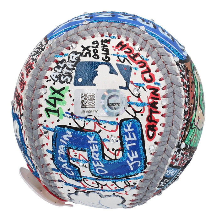 Derek Jeter Signed Charles Fazzino Hand Painted Pop Art Baseball Steiner COA