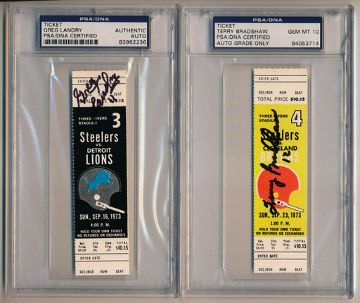 1973 Pittsburgh Steelers Run Of 9 Signed Tickets For Each Home Game PSA DNA COA
