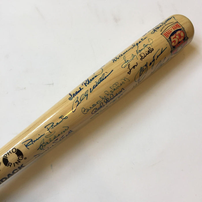 Beautiful Hall Of Fame Signed Bat 37 Sigs With Willie Mays Sandy Koufax JSA COA