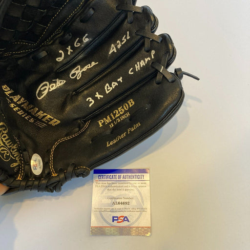 Pete Rose 4256 Hits 2X Gold Glove 3X Batting Champ Signed Inscribed Glove PSA