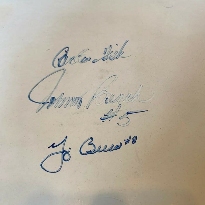 Yogi Berra Johnny Bench Carlton Fisk Legendary Catchers Signed Home Plate JSA