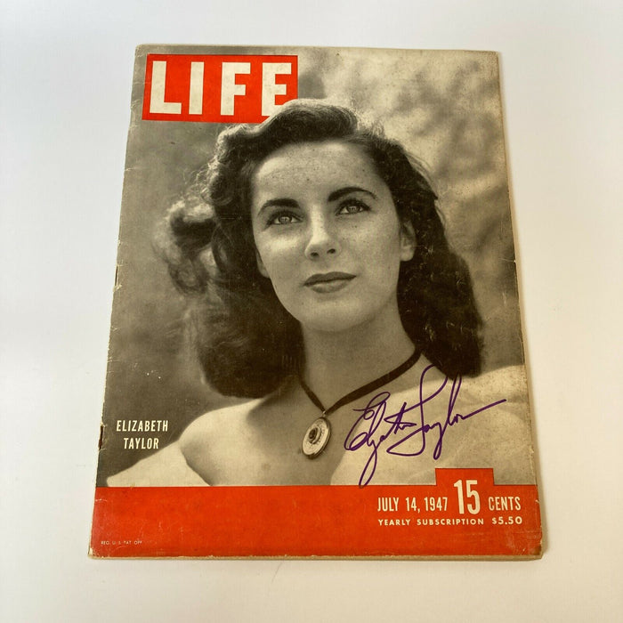 Elizabeth Taylor Signed Autographed 1947 Life Magazine With JSA COA