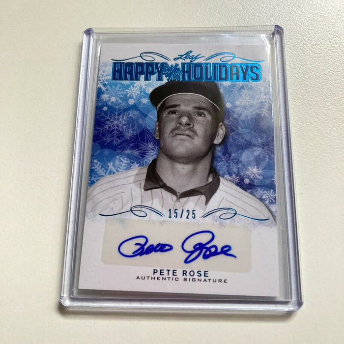 2015 Leaf Pete Rose #15/25 Auto Signed Autographed Baseball Card