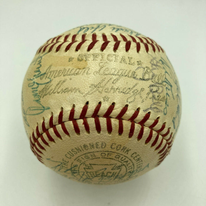 1959 Cleveland Indians Team Signed American League Baseball Joe Gordon JSA COA