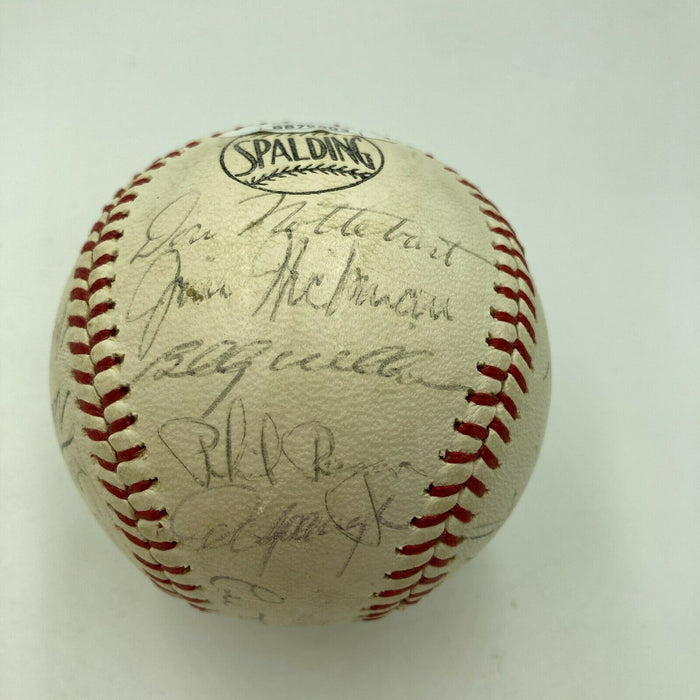 1969 Chicago Cubs Team Signed Vintage Spalding Cubs Baseball Ernie Banks JSA COA