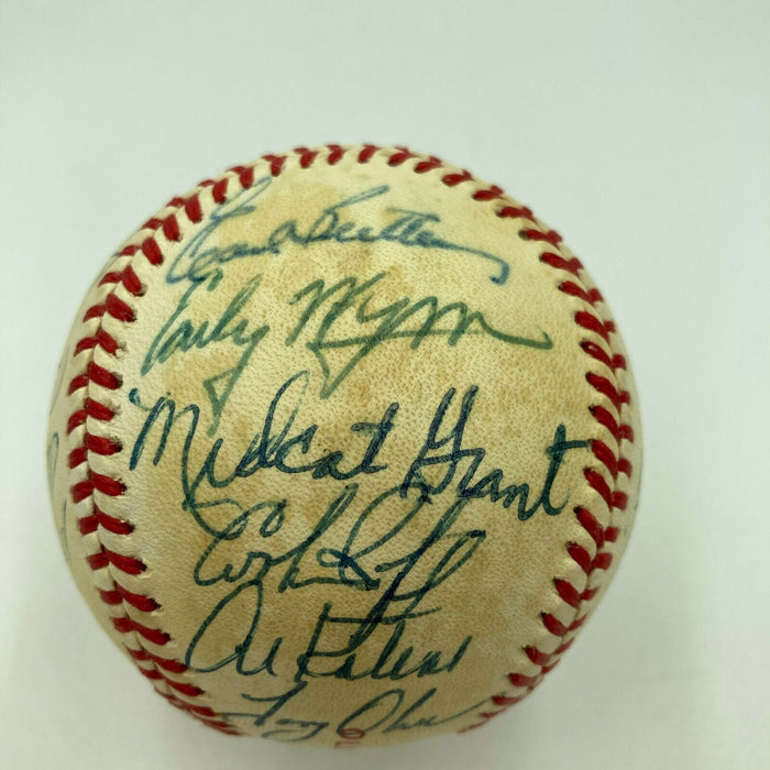 Hall Of Fame Multi Signed Cracker Jack Old Timers Game Baseball Beckett COA