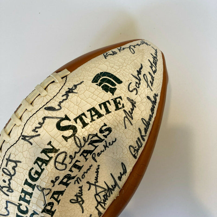 1983 Michigan State Spartans Team Signed Football Nick Saban JSA COA