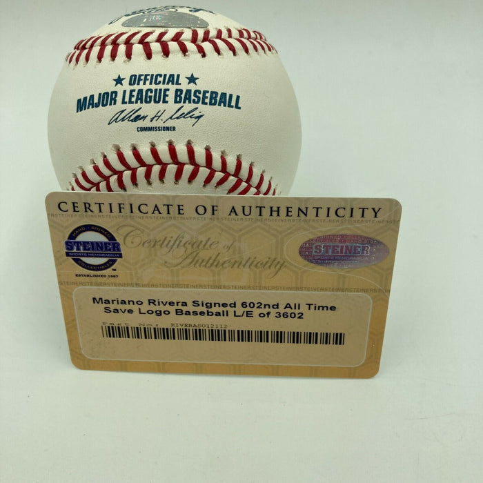 Mariano Rivera Signed All Times Saves Leader Special Edition Baseball Steiner